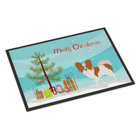 Carolines Treasures Papillon Christmas Indoor or Outdoor Mat, 24 x 36 in. BB8472JMAT